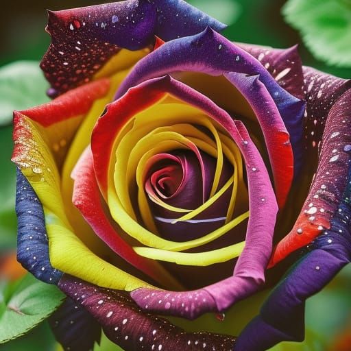 Rainbow rose. - AI Generated Artwork - NightCafe Creator