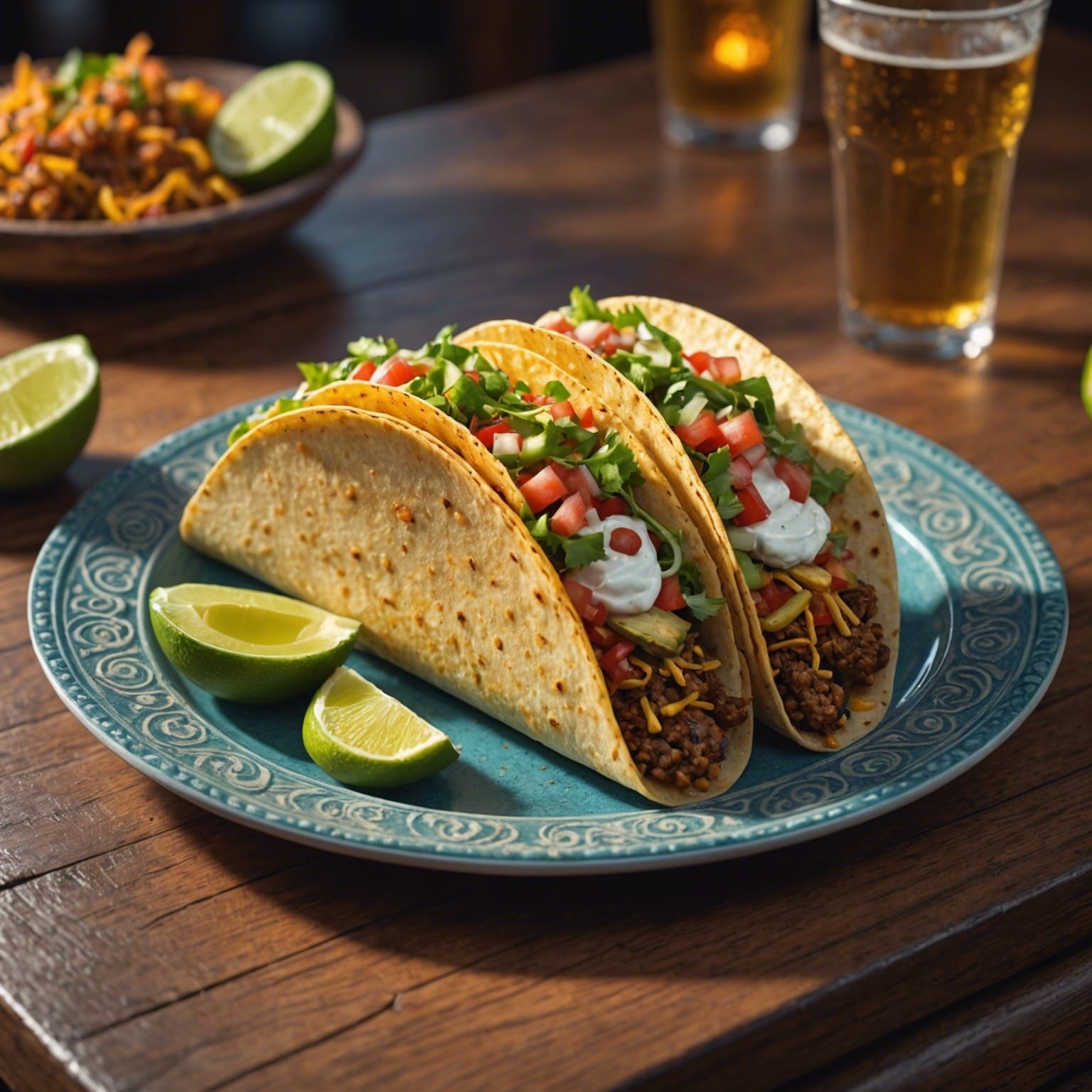 taco plate!!! w/ avocado and lime!!   by @Timmy Contraros