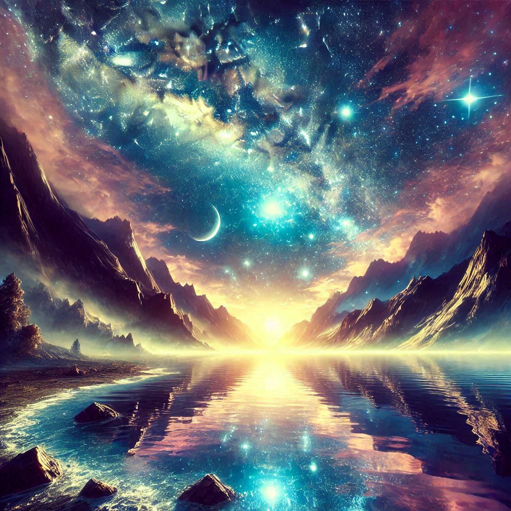 Celestial shimmering lake