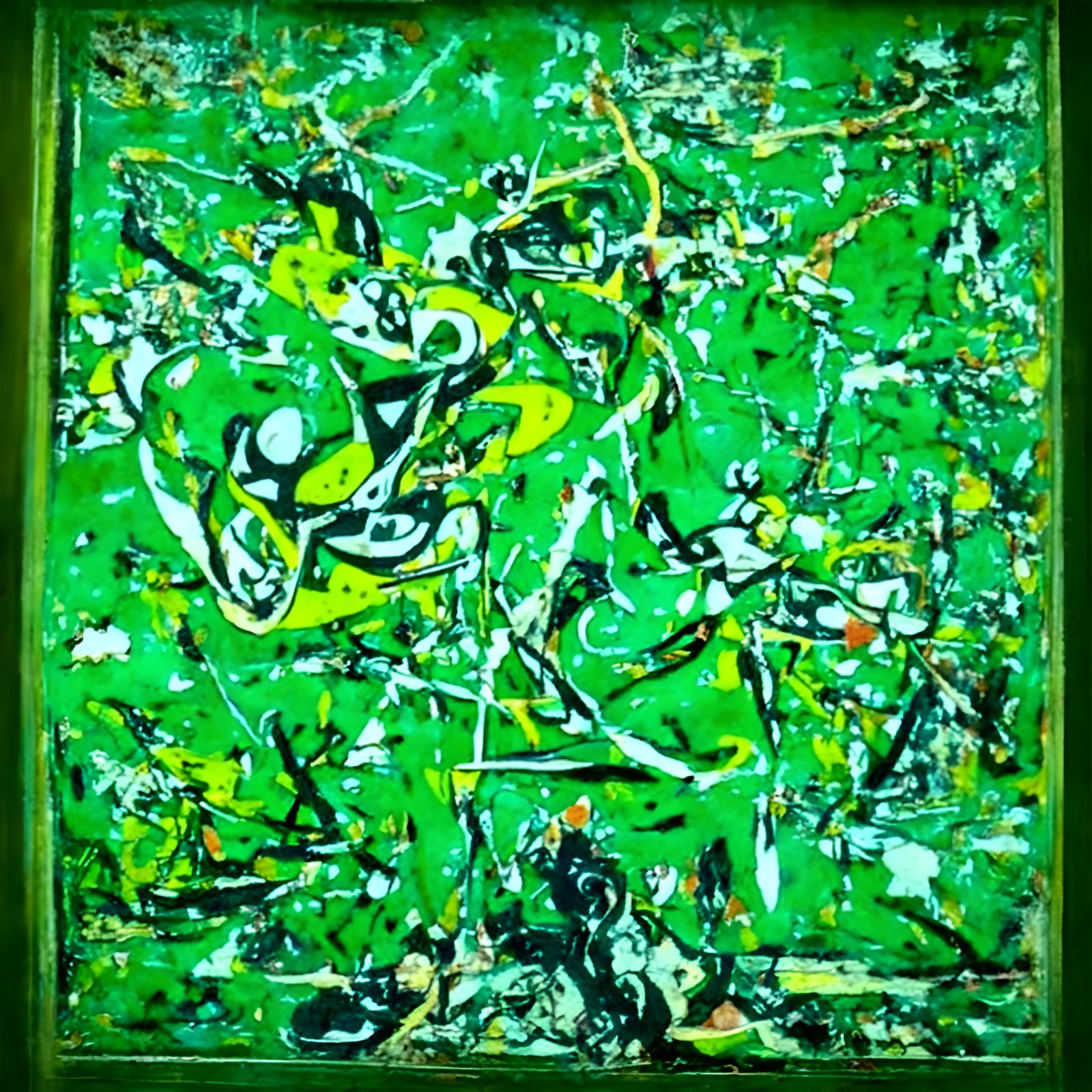 Phthalo Green 8K By Jackson Pollock