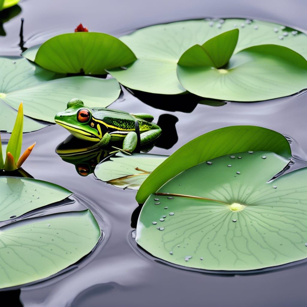 Selective colour frogs AI Generated Artwork NightCafe Creator