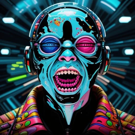 <lora:Bonbon Panic Flux:1.0>
Scene from a sci-fi movie called "I must scream". Candy art style! Whimsical playful colorful! candy!!! 🍬🍭 Cand...