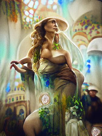 The Goddess Morrígan in the style of Alphonse Mucha. 8k reso...