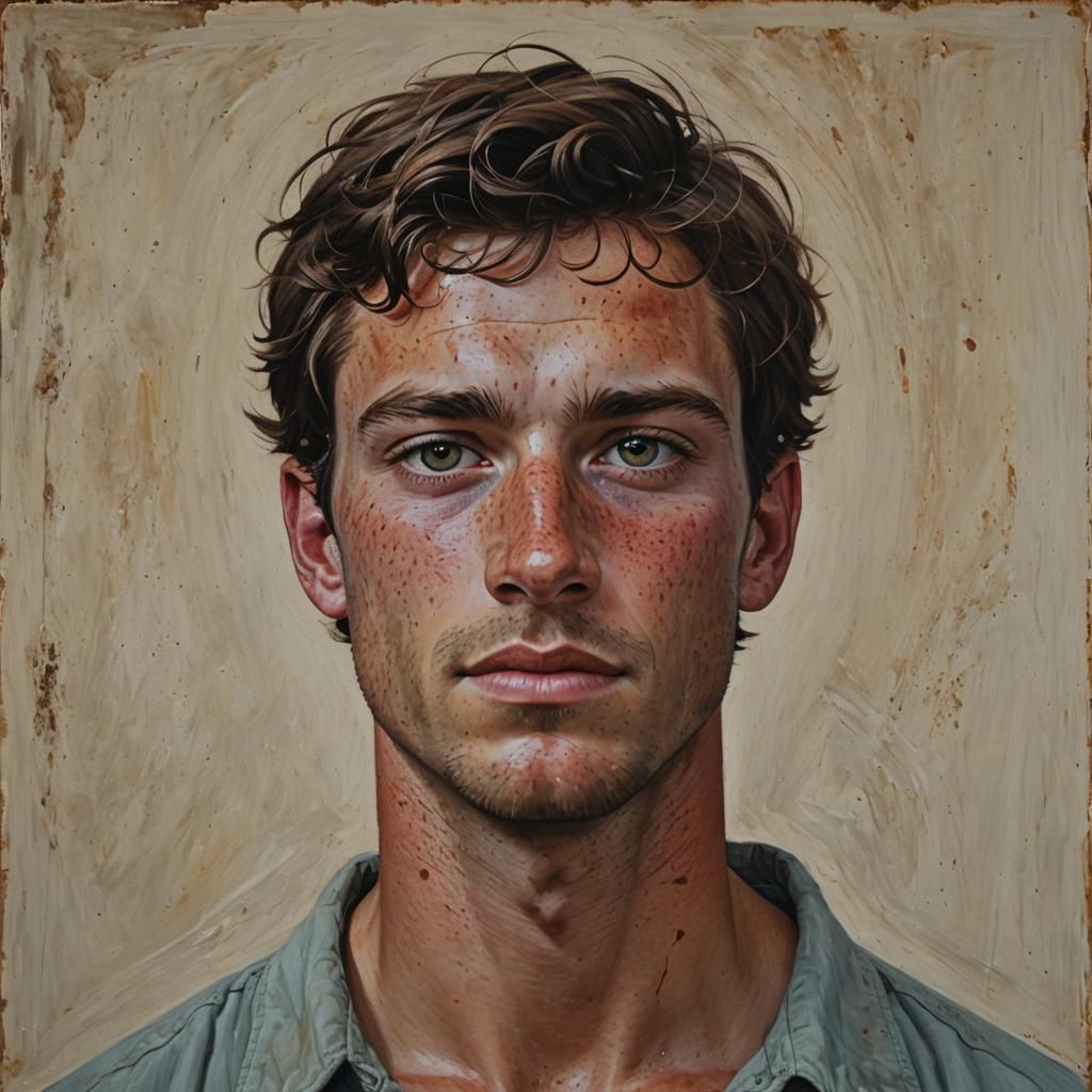 25 years old, brunette Hair, Hazel Eyes, Freckles, male