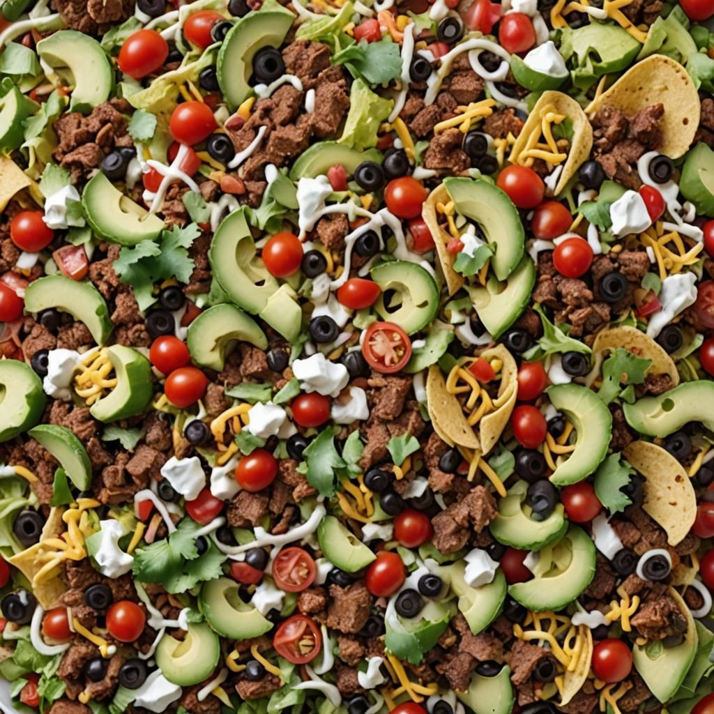 gorgeous still photo of a taco salad, unreal engine, trendin...