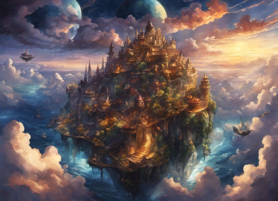 Faeton: Fairy City of the Clouds  by @Paeantrix