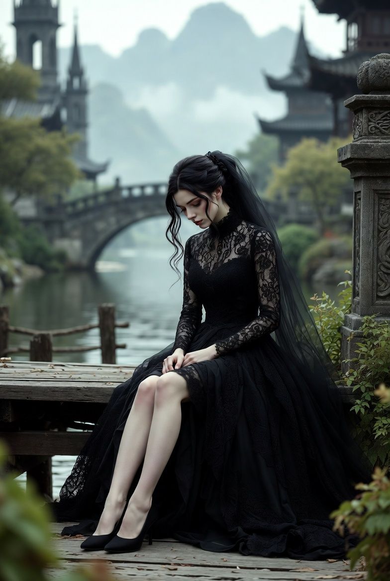 Romantic goth bride