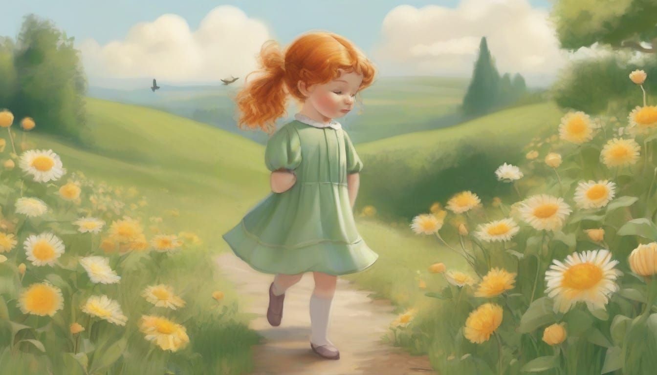 Whimsical Little Girl in Springtime
