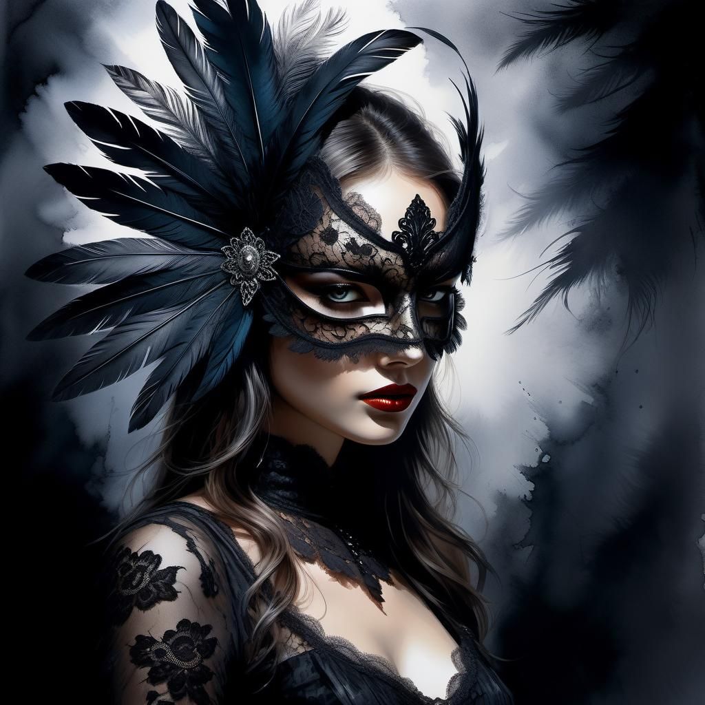 Woman in Mask  by @Dragondrummer