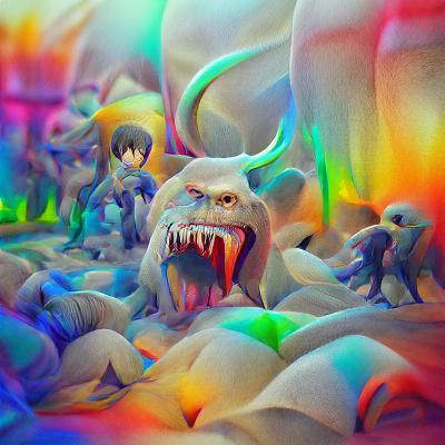 Monsters Unleashed in Hell ambient occlusion 8k resolution 8...