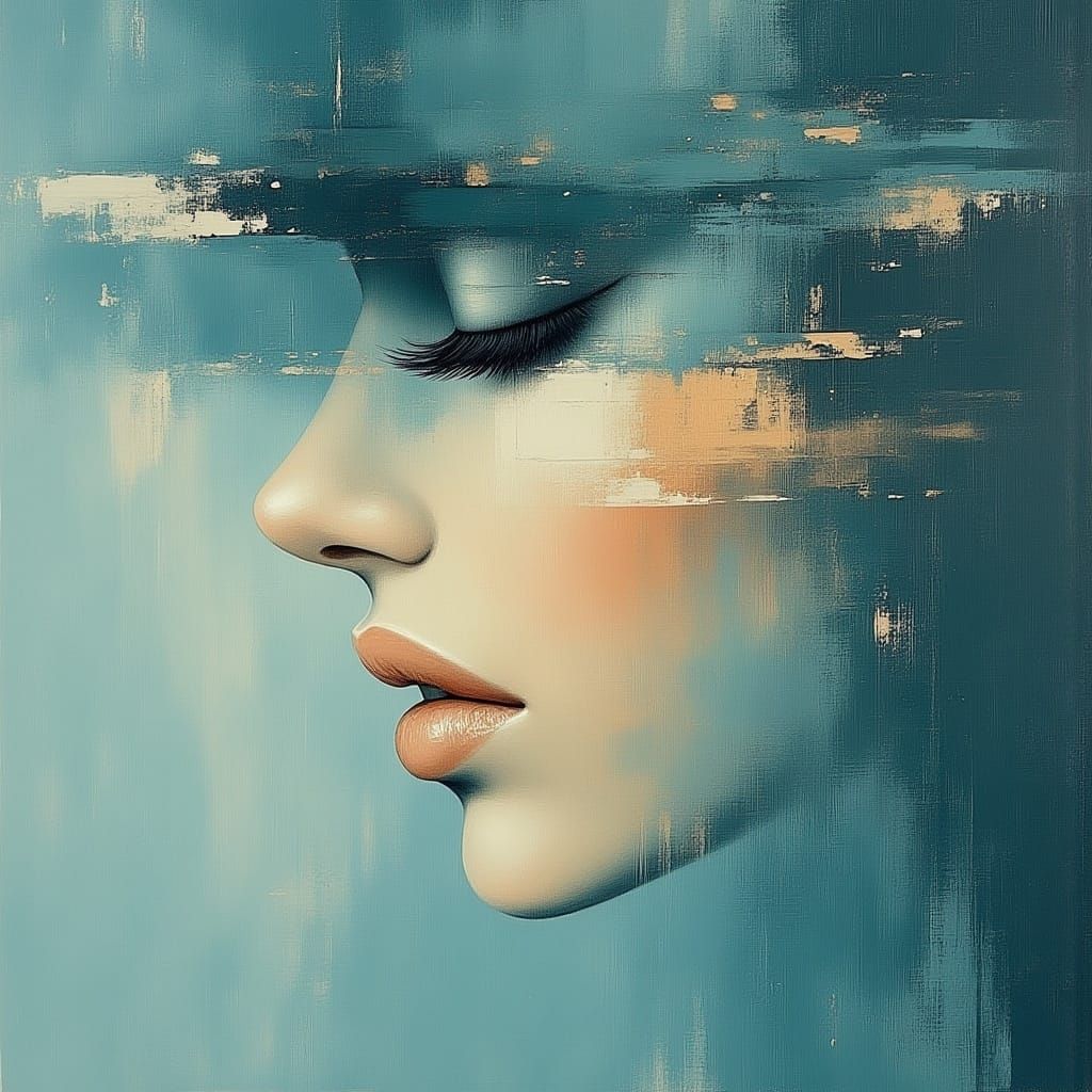 <lora:skyBlueDream:1.0> Close up portrait of a woman, ethereal, dream 