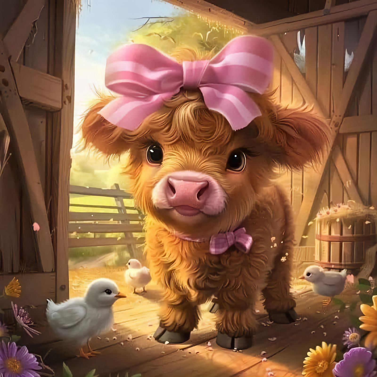 Rosi das Kälbchen mit der rosa Schleife