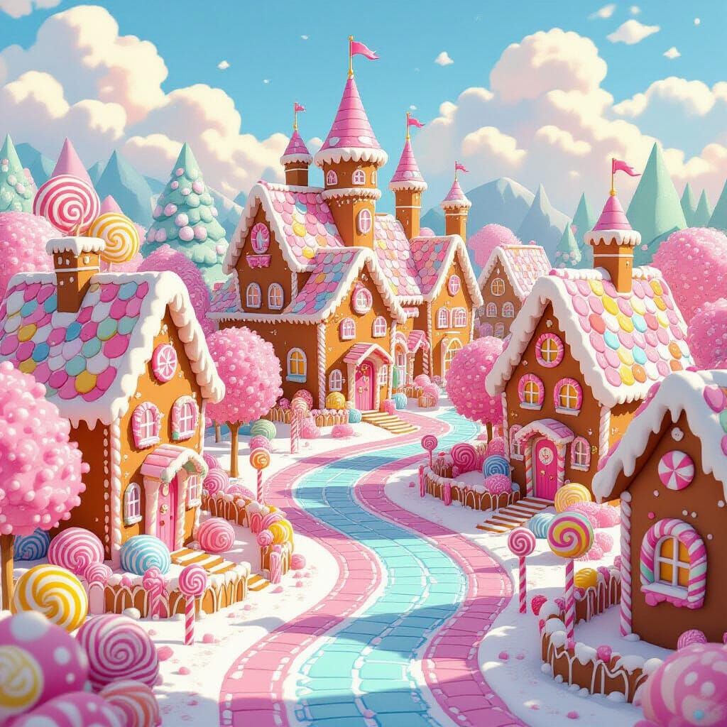 un village tout en bonbon  by @lola besferder