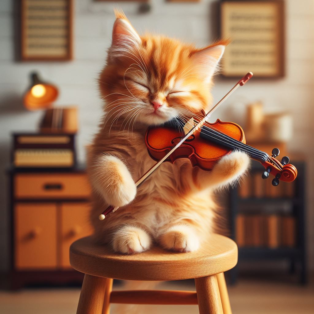 Cat playing guitar - AI Generated Artwork - NightCafe Creator