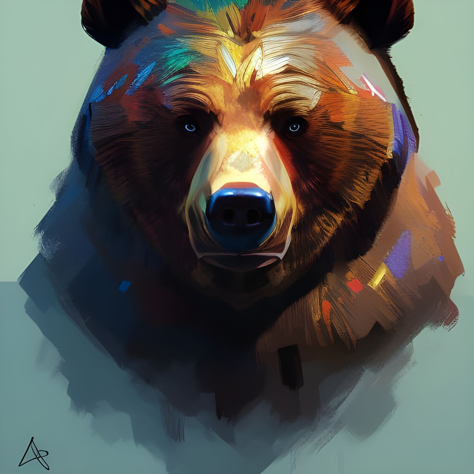 Bear head and shoulders portrait, 8k resolution concept art ...