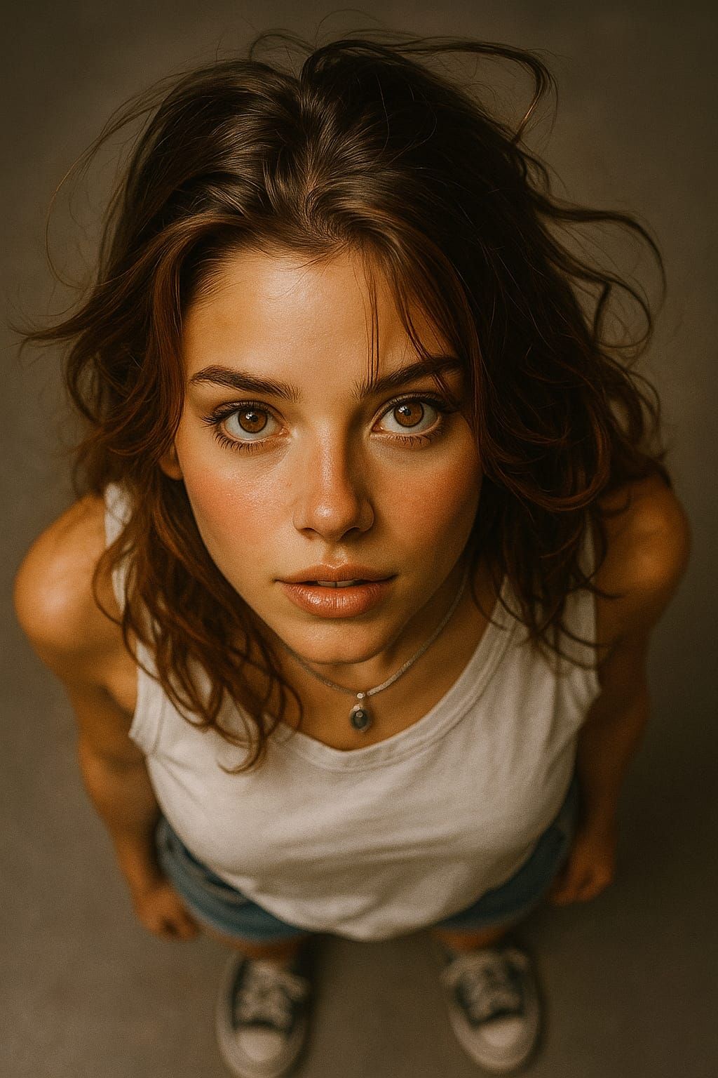 Top-Down Portrait of a young woman