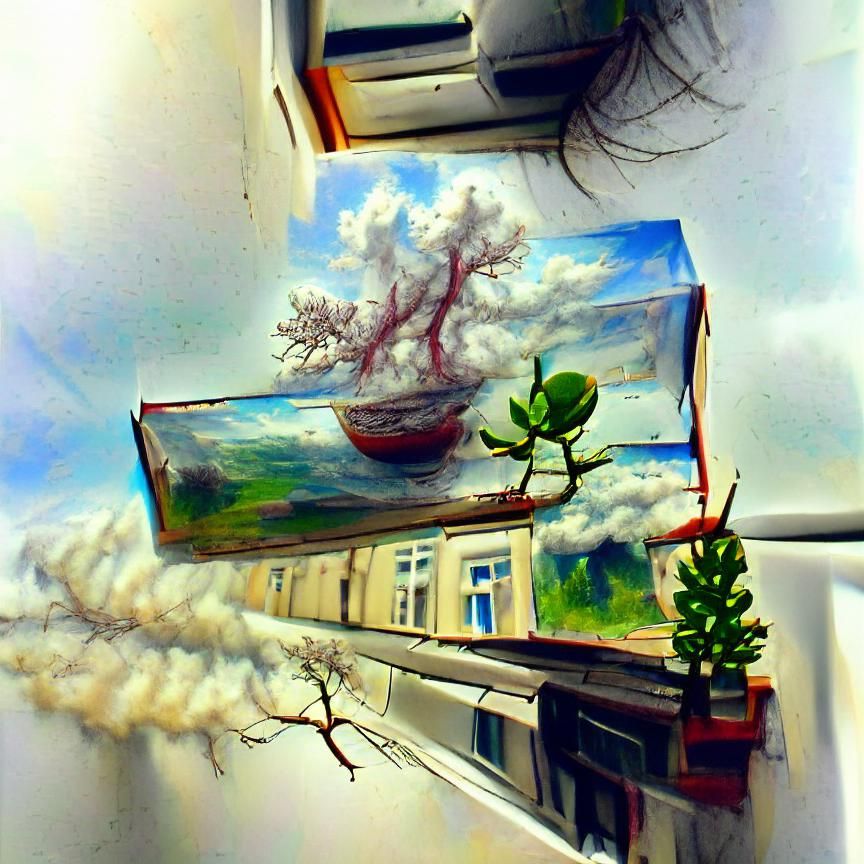 A tree growing in the sky