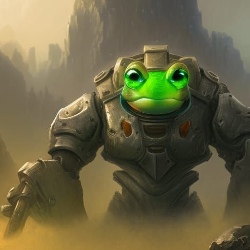 Frog on a power armor