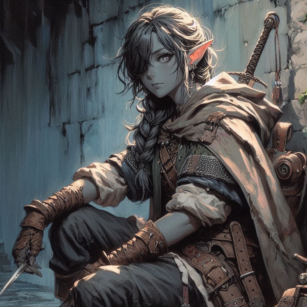 Orc anime woman. DnD