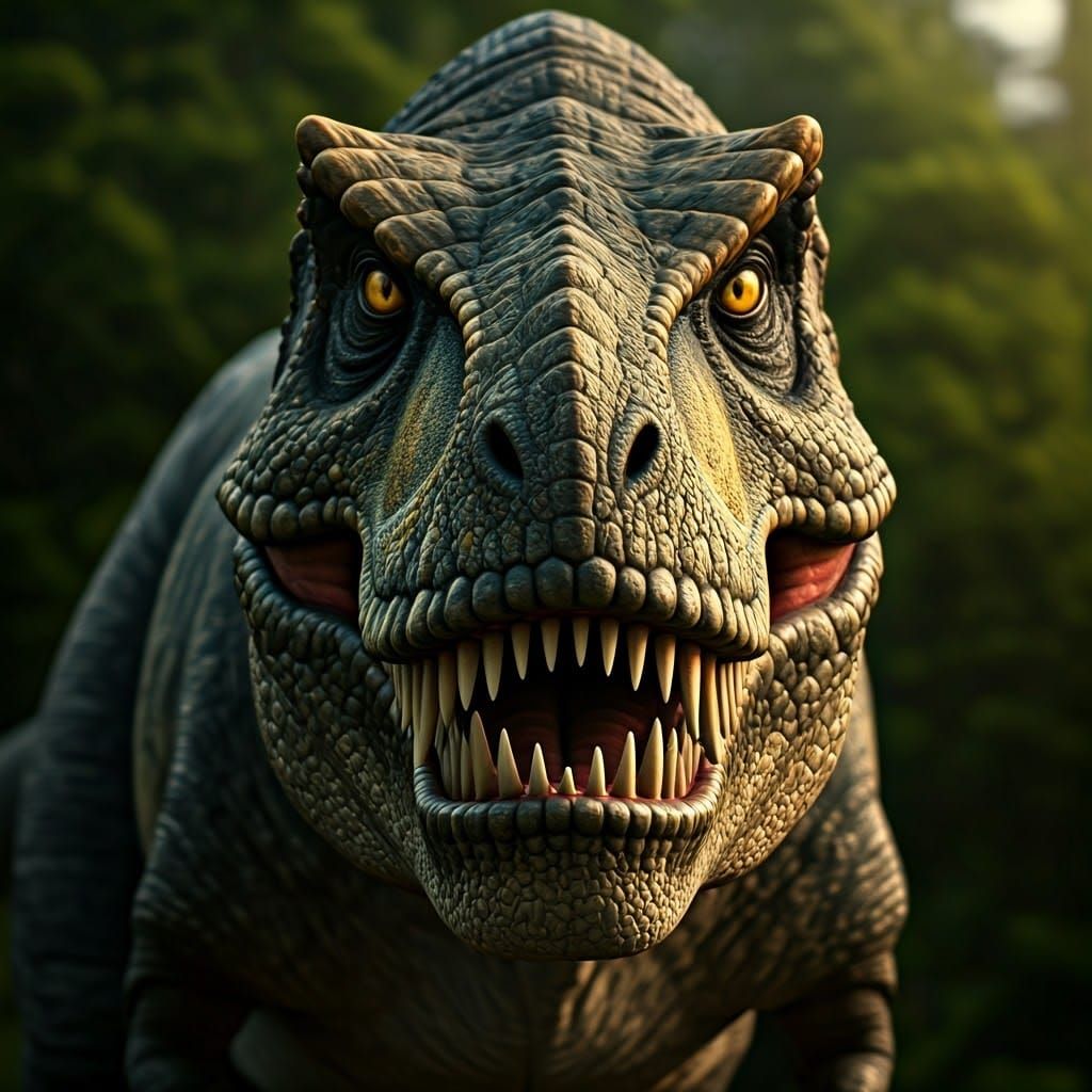 Majestic Tyrannosaurus Rex Close-Up  by @potrzebie 