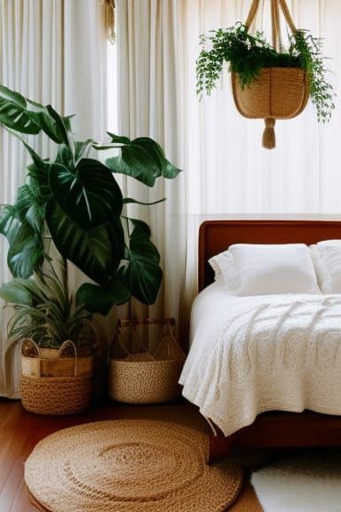 Mid-Century Boho Bedroom with Natural Light