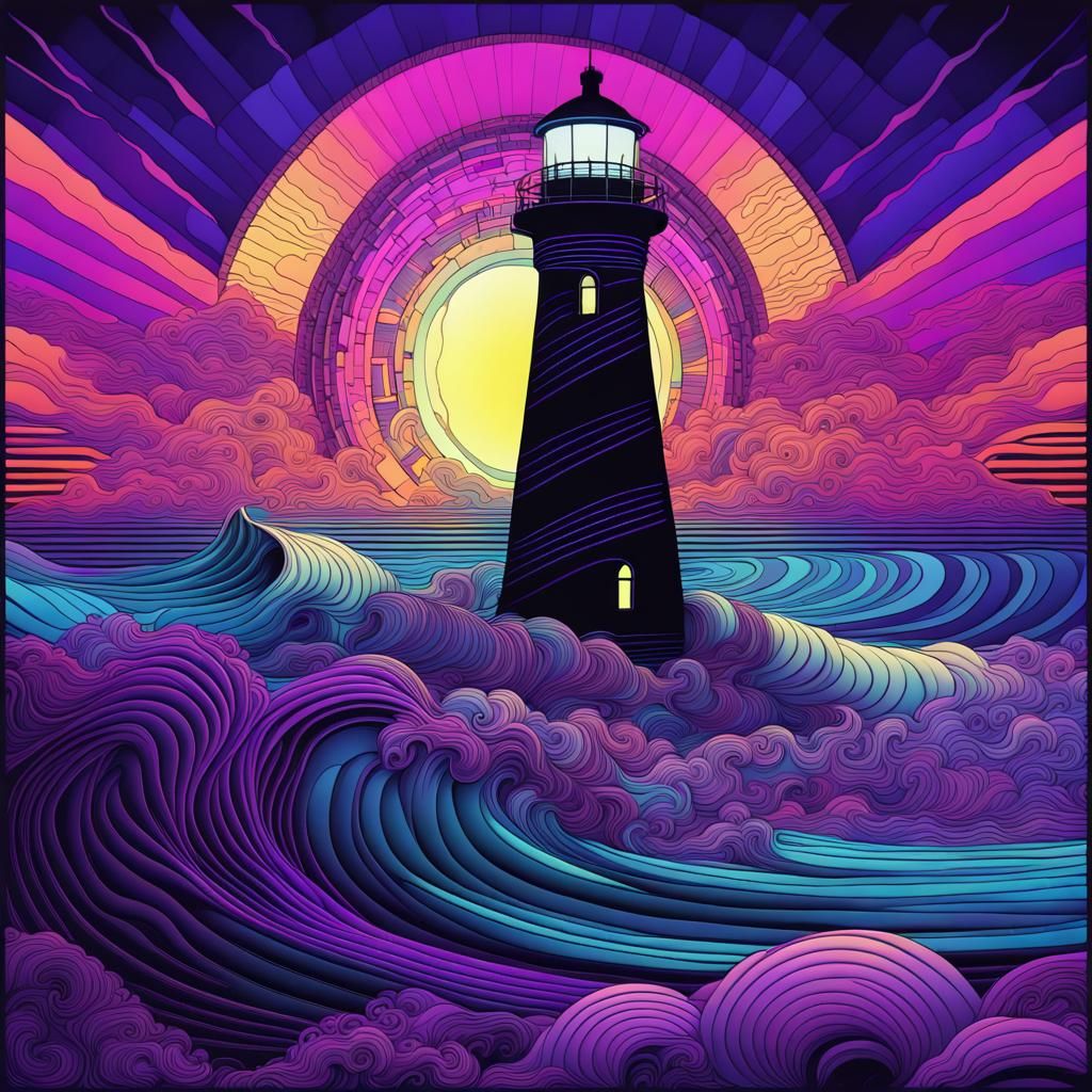 ultraviolet lighthouse  by @Runaway Psychologist