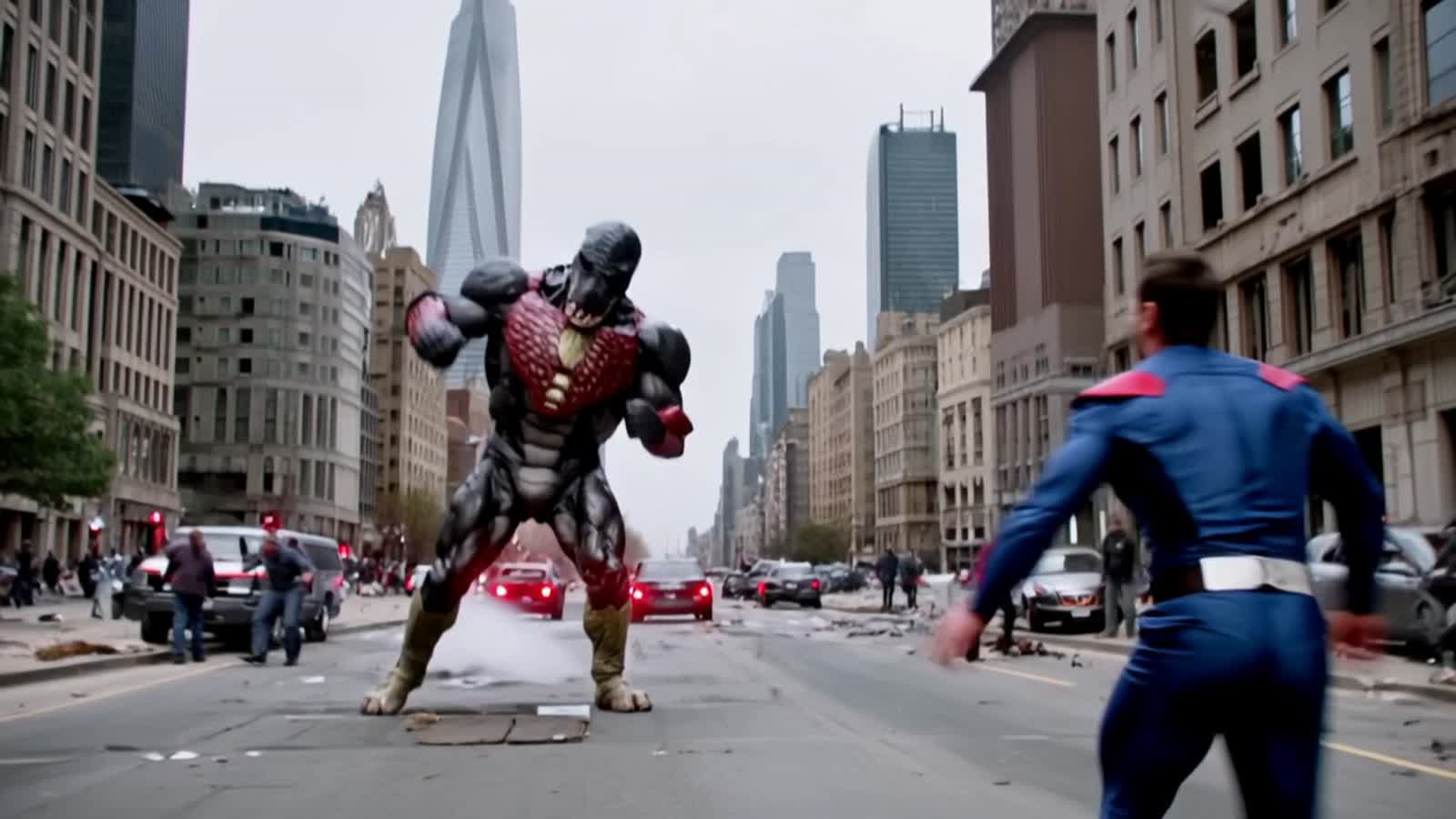 DC Comics Superman fighting Doomsday