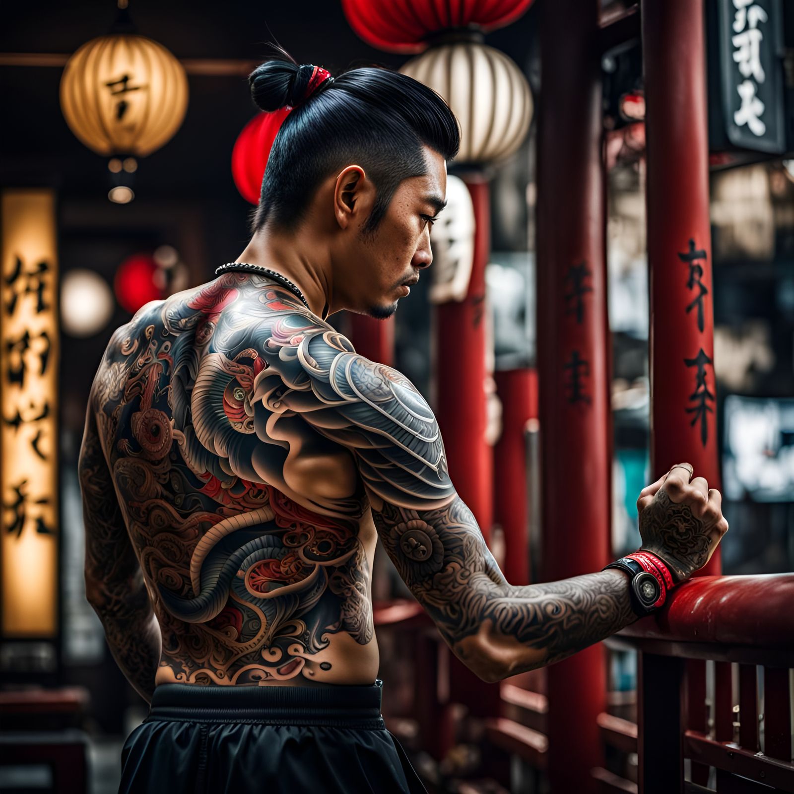 Yakuza tattoo, intricate details, HDR, beautifully shot, hyp...