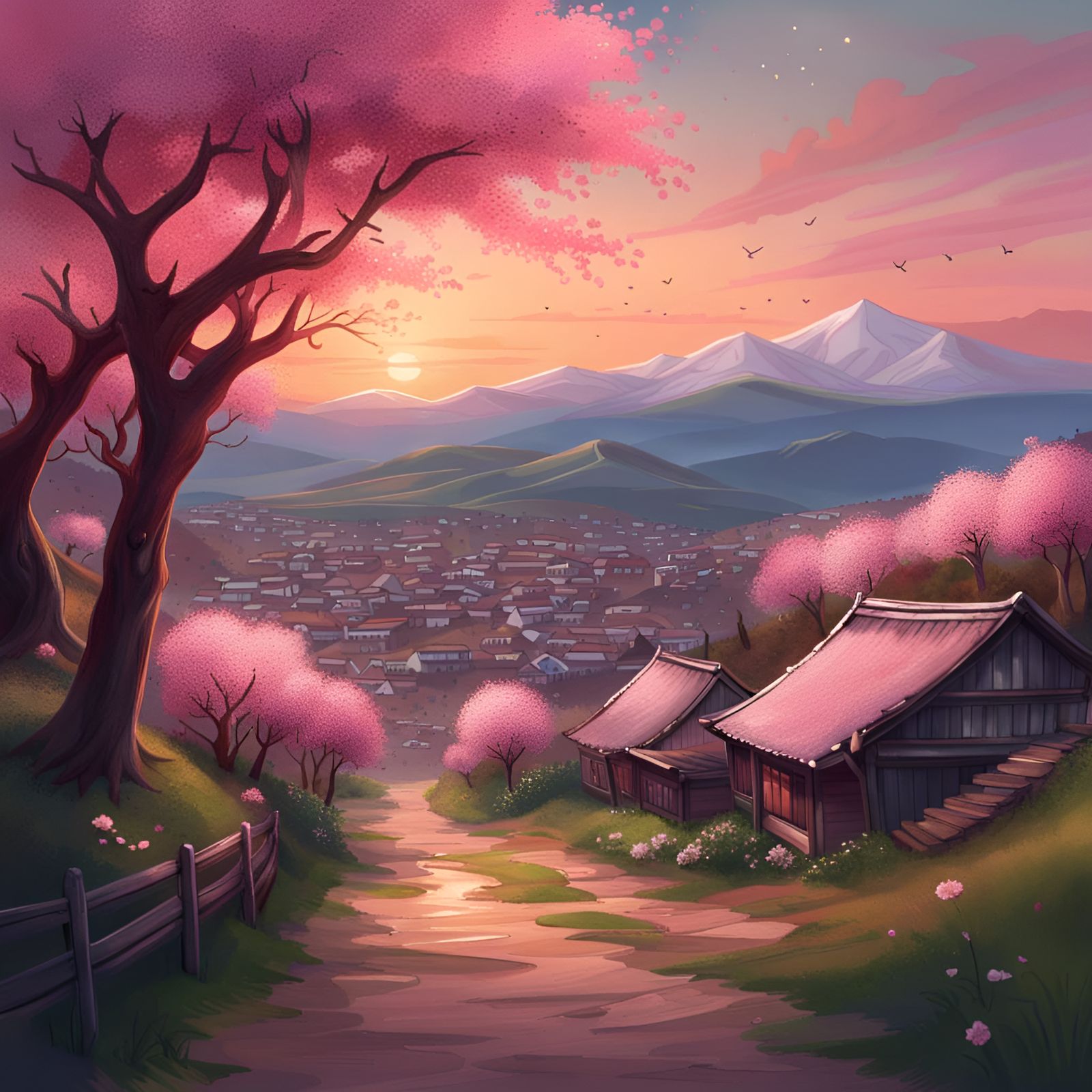 Japanese mountain village - AI Generated Artwork - NightCafe Creator