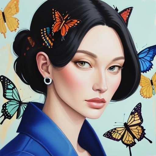 Portrait of butterflies studio