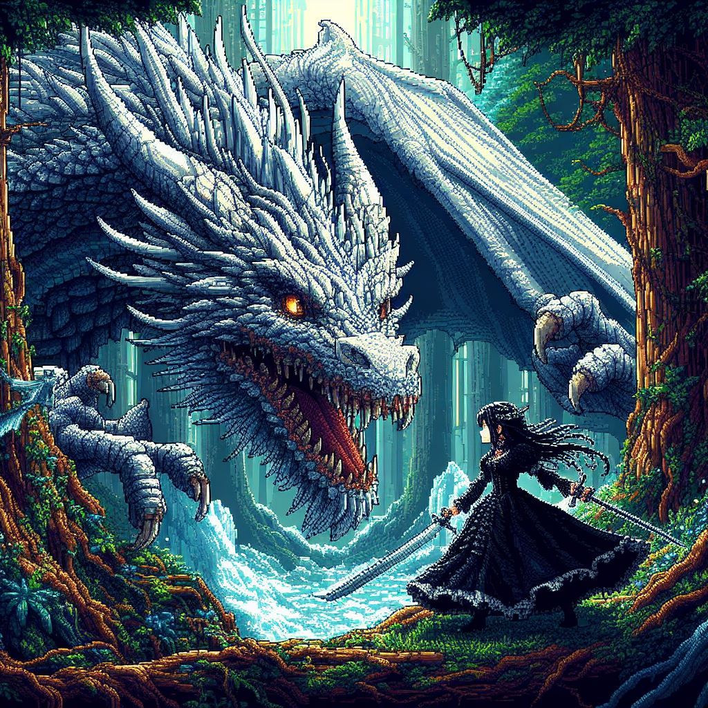 Pixels: Dragons  by @Lellysaur