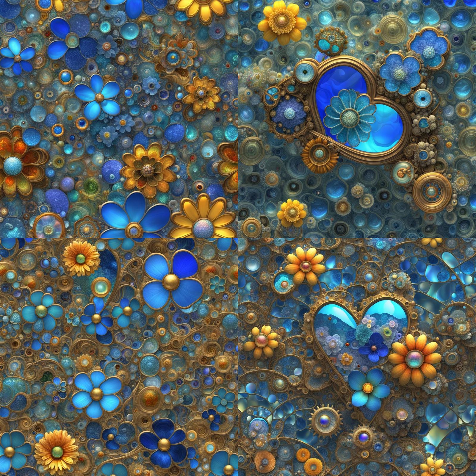 Steampunk Rococo Glass Flower in Nebula