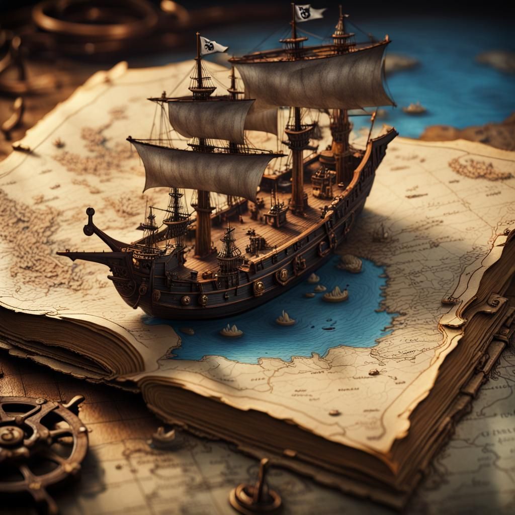 Pirate treasure map  by @Whovian Librarian