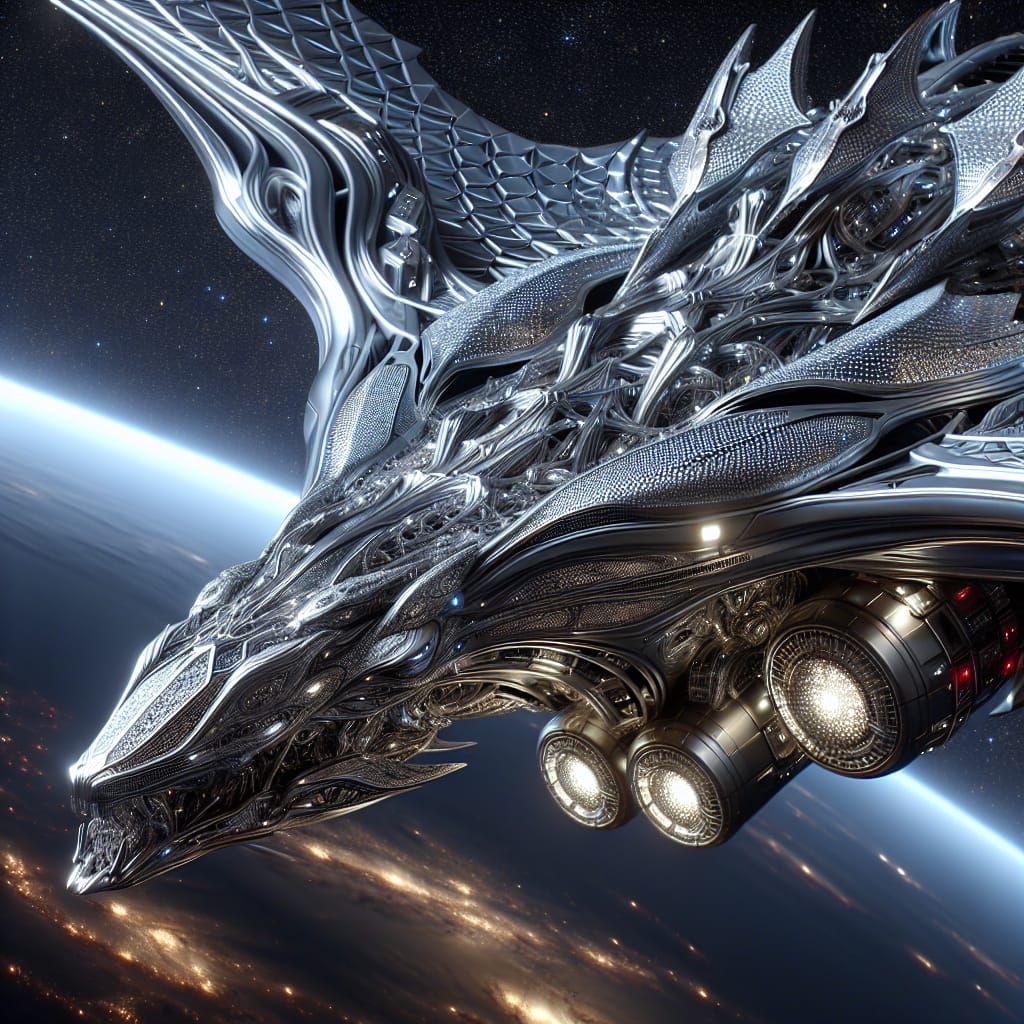 a spaceship that takes its design inspiration from a dragon ...