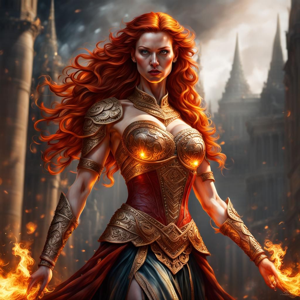 Fiery Redheaded Goddess. #12 - AI Generated Artwork - NightCafe Creator