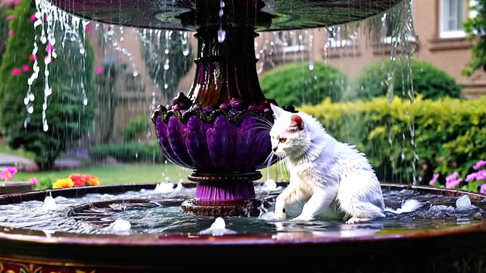 Cat in the fountain