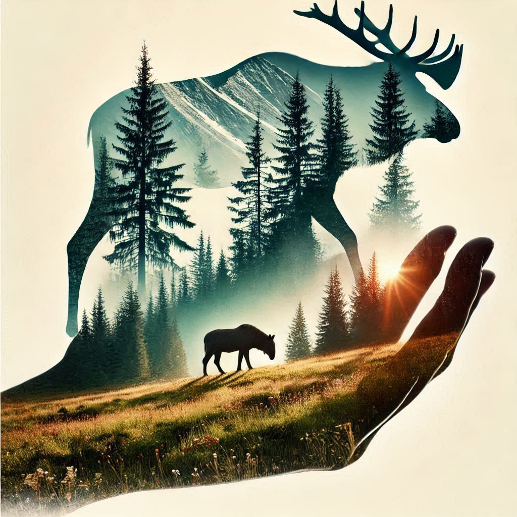 double exposure beautiful fantasy DALL-E 3 portrait landscape..