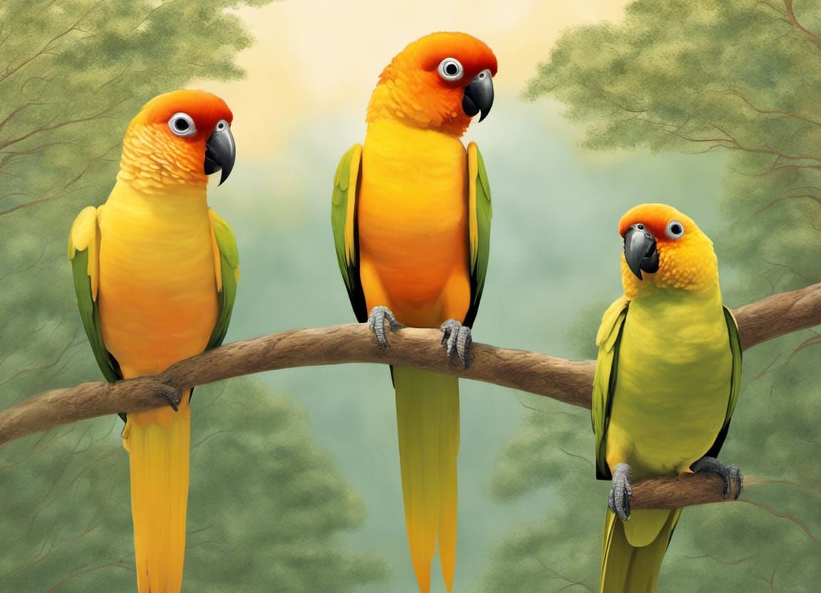 Two Parrots Sitting On Top Of A Branch Background, Picture Of Green Cheek  Conures, Bird, Conure Background Image And Wallpaper for Free Download