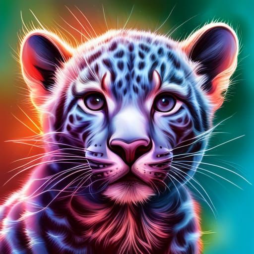 Cute baby black leopard - AI Generated Artwork - NightCafe Creator