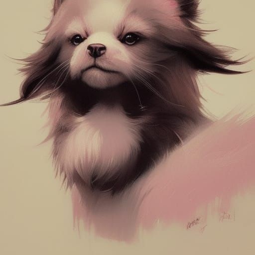 A fluffy pink fox!