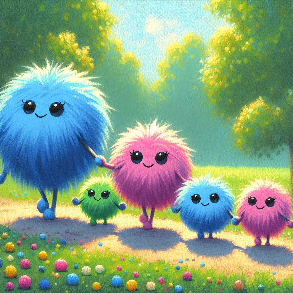 The Pom Pom family on a walk!
