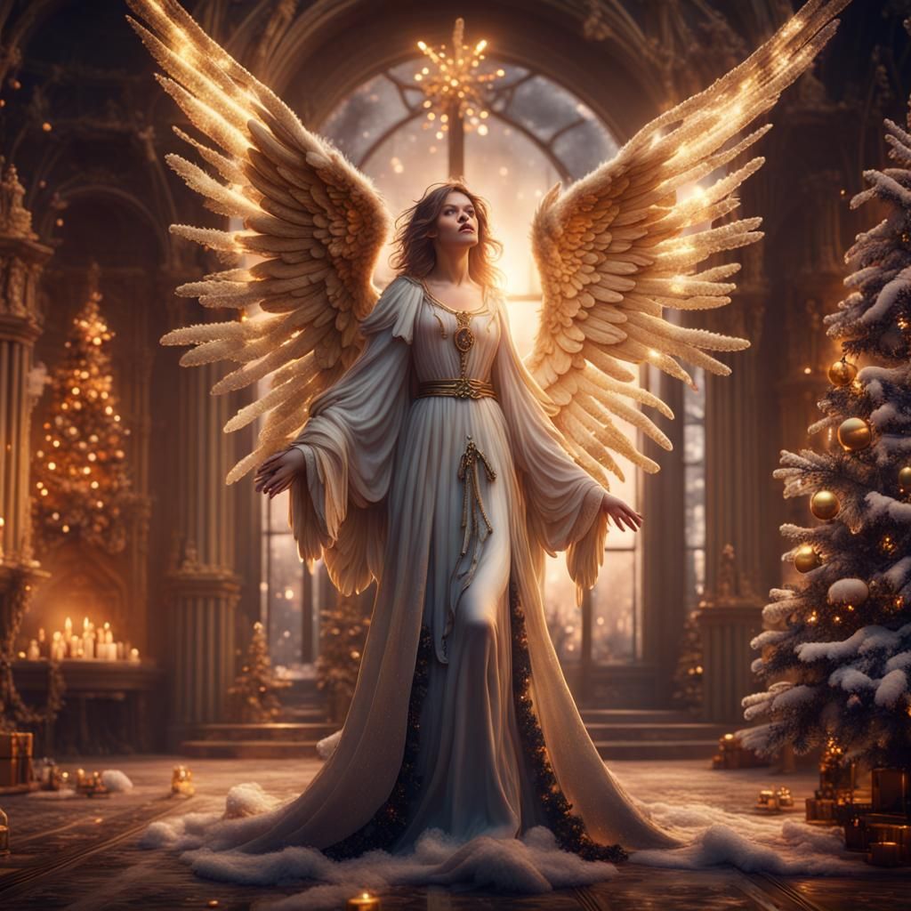 Beautiful Christmas Angel at Christmas Time - AI Generated Artwork ...