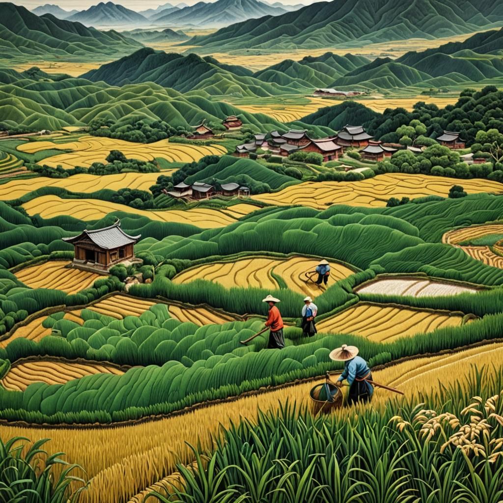 Suzhou silk embroidery - rice & tea
