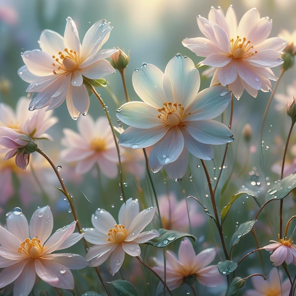 gentle flower in pastel colors  by @Mila K