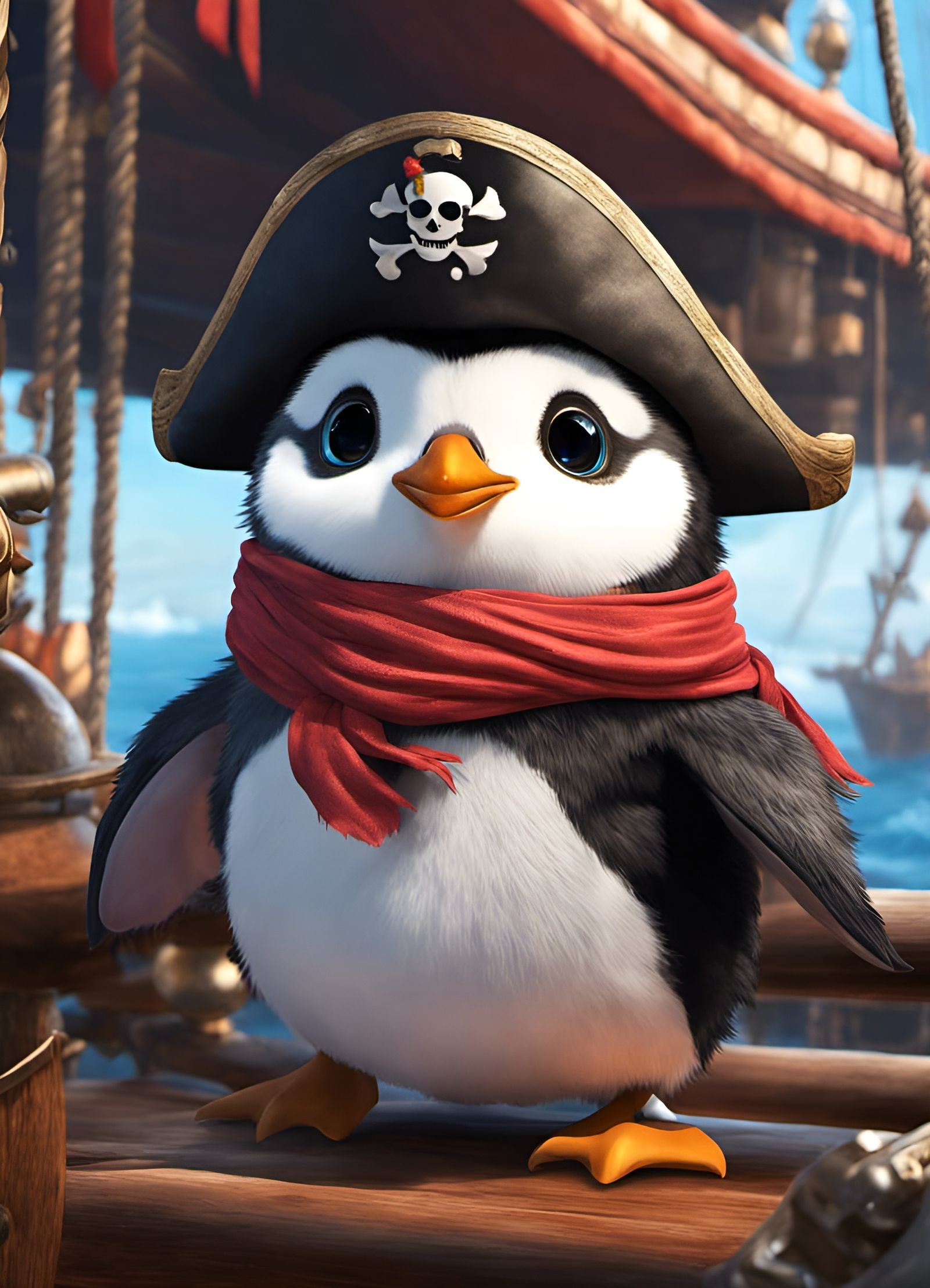 An Adorable Penquin Pirate   by @Tallameia
