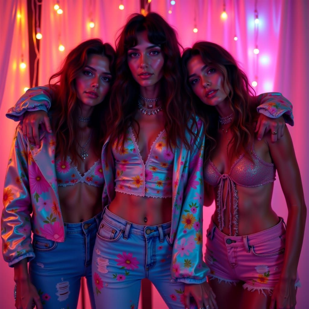 a disco in the style of <lora:Flower Power:1.0>