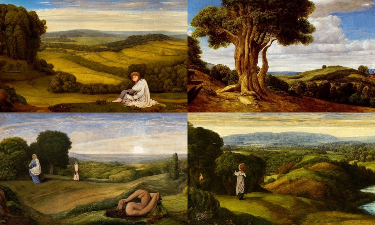 Landscape in the style of Pre-Raphaelitism