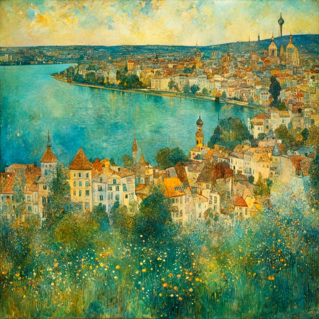 <lora:LandscapeAXL:1.0>  Riverside modern city  sunny day