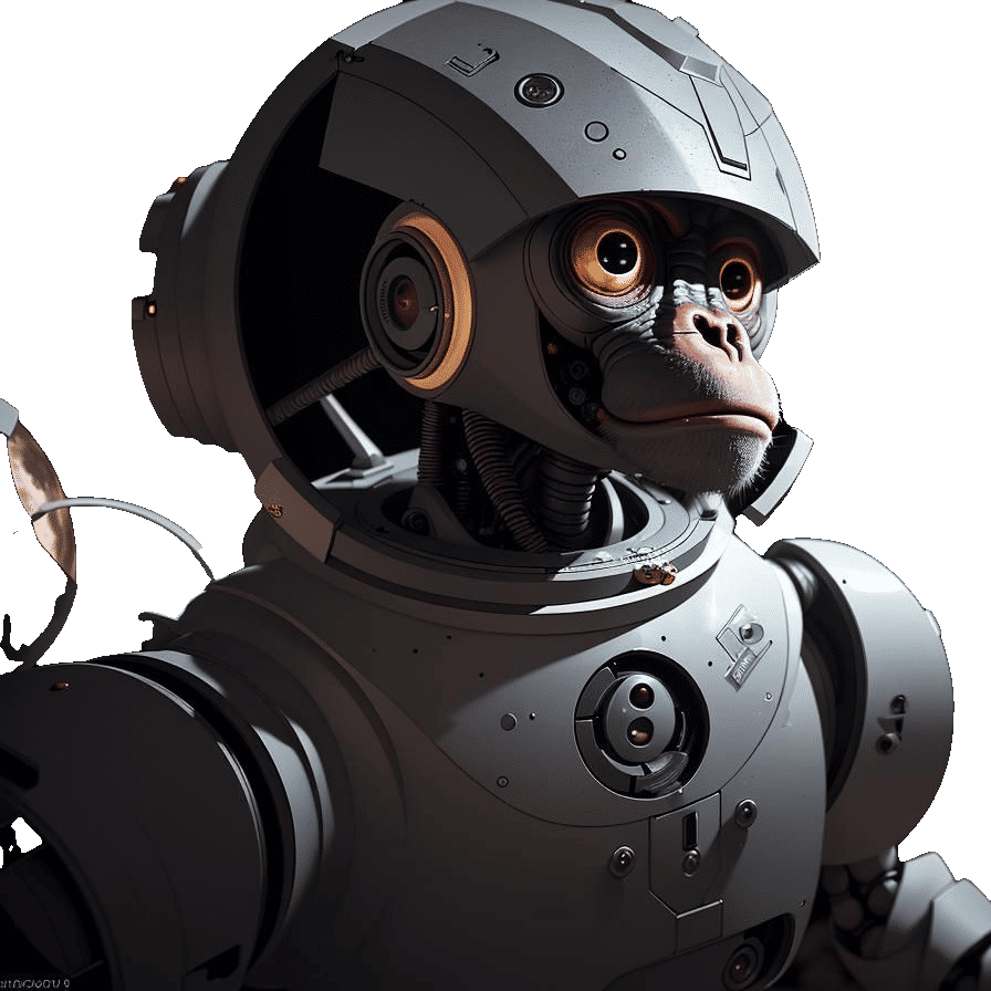 Robot monkey, on the moon, 4k Professional photography, boke...