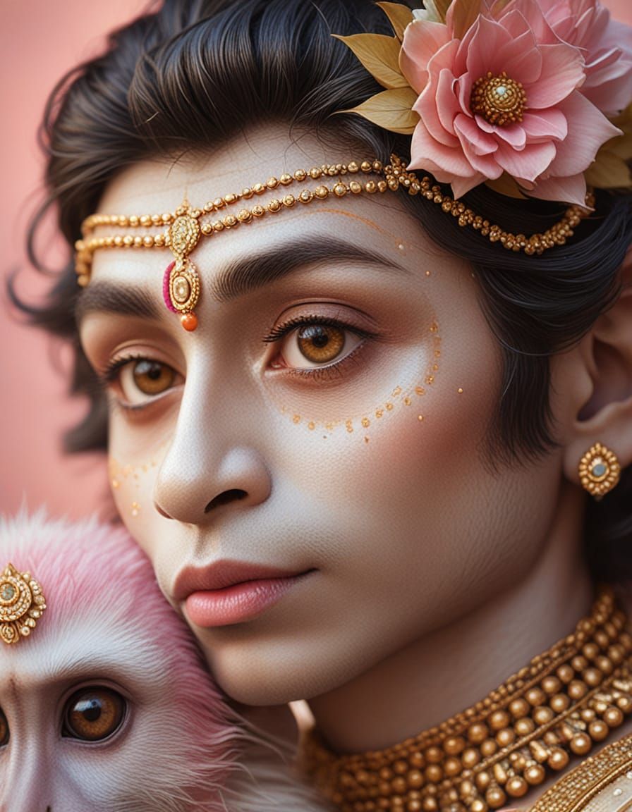 Sacred Realism Portrait of Lord Krishna in Golden Hour